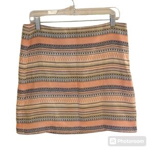 Loft Women's Pink Striped Southwest Skirt Size 10